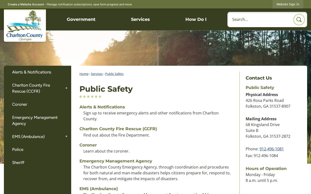 Charlton public safety routing for Homeland criminal records